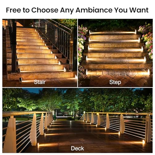 16 Pack Solar Step Lights Outdoor Waterproof