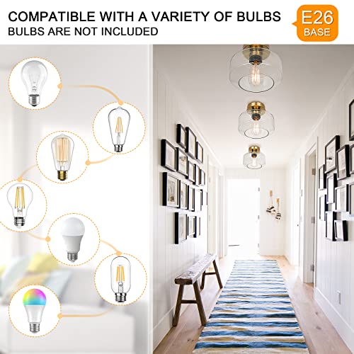 Industrial Semi Flush Mount Ceiling Light Gold