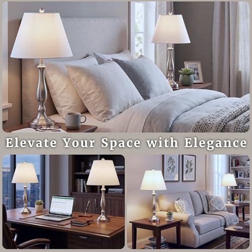Brushed Steel Table Lamps