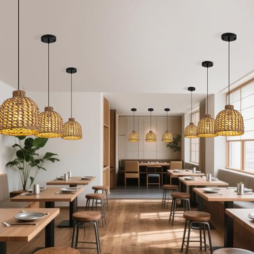 3 Pack Rattan Pendant Light (3 Count)