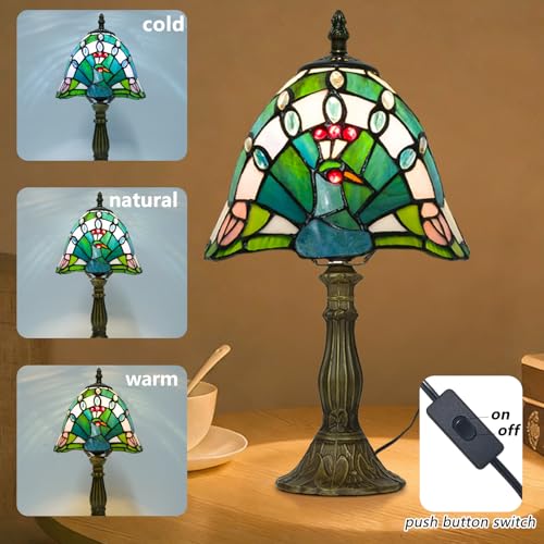 Tiffany Green Peacock Style Lamp