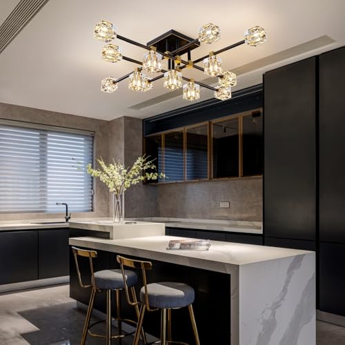 Crystal Ceiling Light Fixture with 13