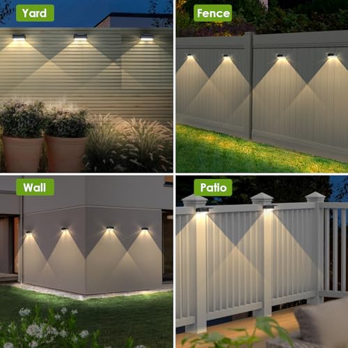 Solar Fence Lights Outdoor (8 Count)