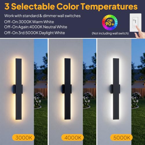 2 Pack 31.5in LED Outdoor Wall Lights (31.5in)