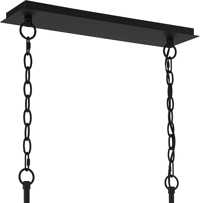 Possini Euro Design Carrine Black Silver Metal Rectangle Linear Pendant Chandelier 38 1/2" Wide Modern Clear Crystal Flower Vine 8-Light Fixture for Kitchen Island Dining Room House High Ceilings - Aura Lighting
