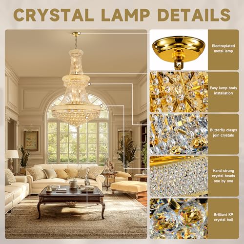 32" W 27 Light Luxury Foyer Chandeliers
