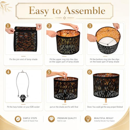 Black Lamp Shades For Table Lamps Set of 2 (2 Count)