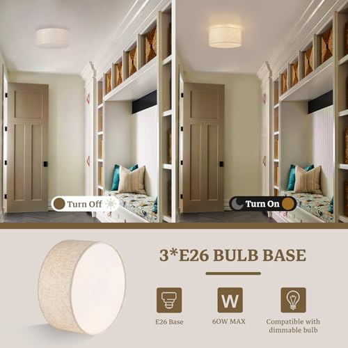 13inch Semi Flush Mount Ceiling Light Fixture (3 Count)