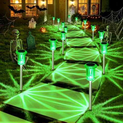 Solar Halloween Lights Outdoor Waterproof 10 Pack Halloween Decor (10 Count)