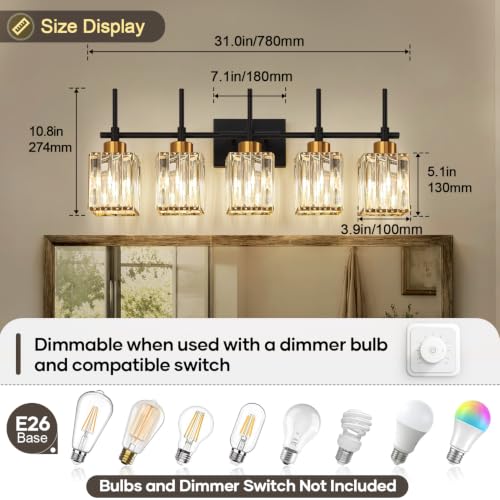 Modern Crystal Bathroom Vanity Light 5
