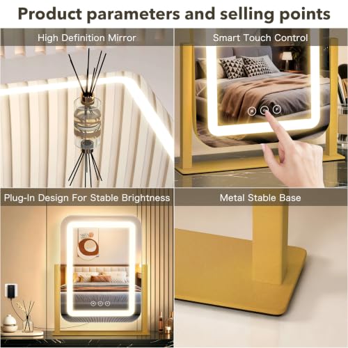12"×13.9" Vanity Mirror with Lights