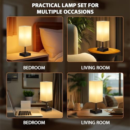 Bedside Table Lamps Set of 2 for Bedroom (2 Count)