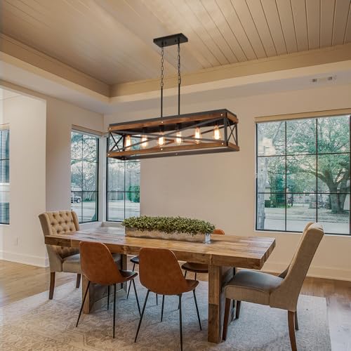 Rustic Farmhouse Wood Kitchen Island Lighting