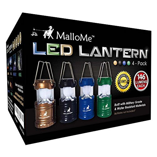 Camping Lantern Multicolor 4 Pack Lanterns for Power Outages (4 Count)