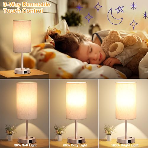 17.4" Bedside Lamp for Bedroom