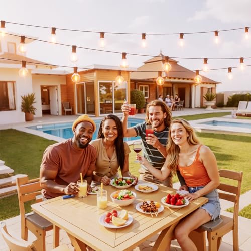 Outdoor String Lights 120 FT Waterproof Patio Light 63 LED Bulbs (120 Foot)