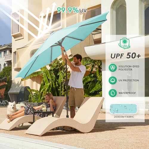 9' Patio Umbrella with Solar Lights