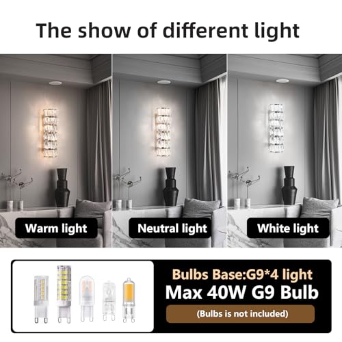 6 Layer Chrome Crystal Wall Sconce