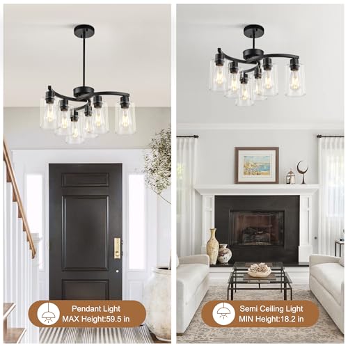 6 Light Modern Chandeliers for Dining Room (6 Count)
