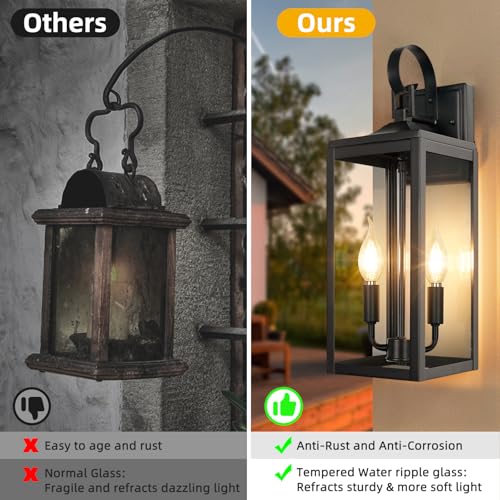 17.6" 2 Pack Outdoor Wall Light Fixture (2 Count)