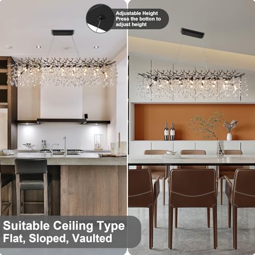 60" Rectangular Crystal Chandelier
