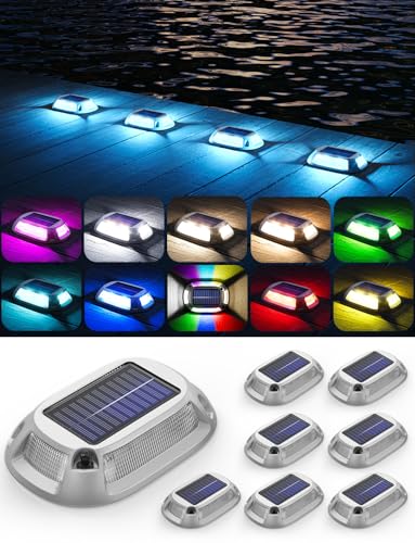Aluminum Alloy Solar Dock Lights (8 Count)
