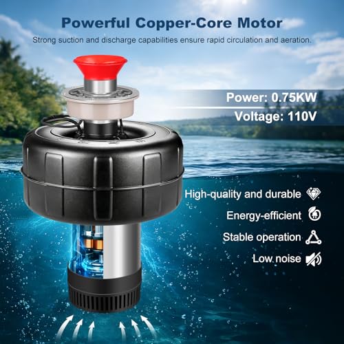 Pond Fountain Aerator with Color LED Lights