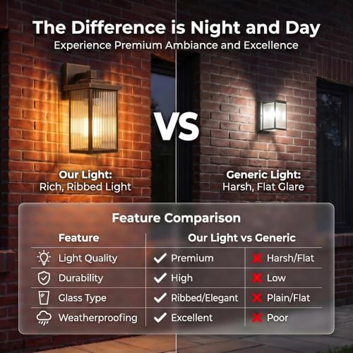 2 Pack 13" Black Brush Gold Outdoor Wall Light