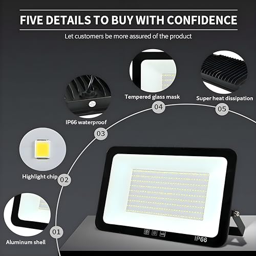 4Pack LED Flood Light Outdoor (4 Count)