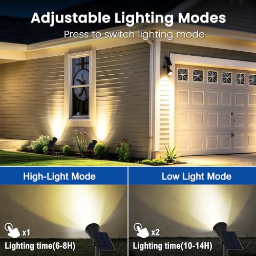 1 Pack Solar Spot Lights Outdoor Waterproof with Focus Beam