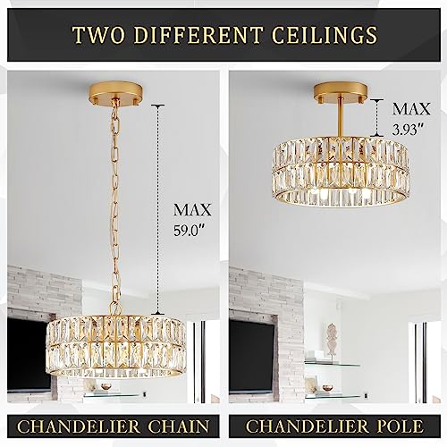 Gold Crystal Chandelier 12" 4