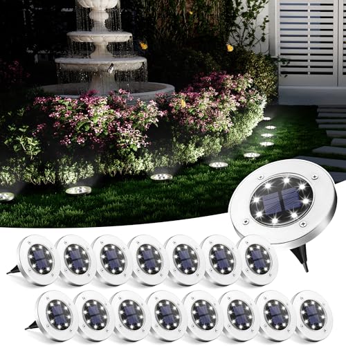 Solar Ground Lights Outdoor (16 Count)