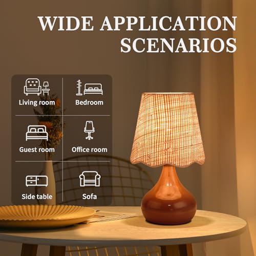Brown Small Bedside Table Lamp for Bedroom