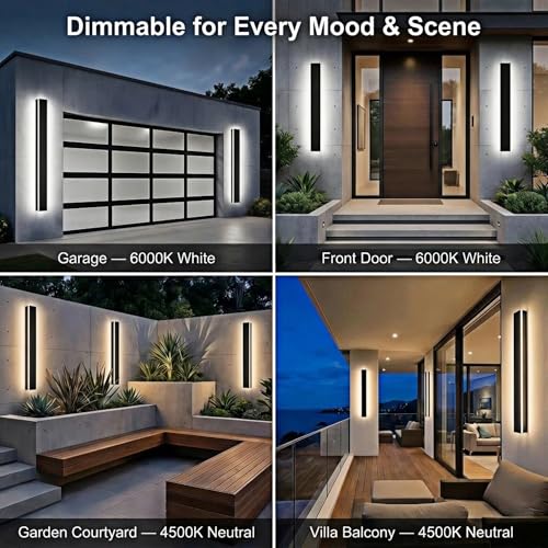 1pack 24in Modern Outdoor Wall Light