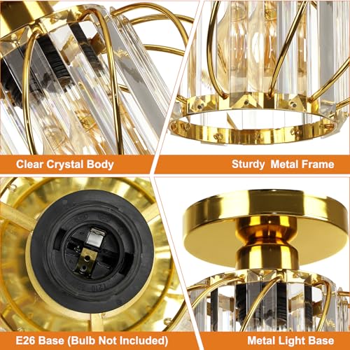 Gold Crystal Ceiling Light Fixture (2 Count)