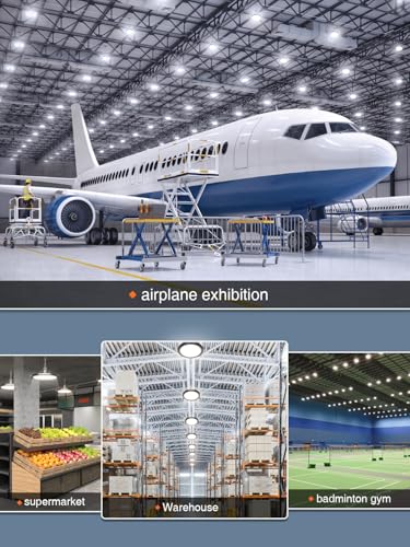 Super Bright 250W 35000LM Led High Bay Light 4 Pack for Garage Shop (4 Count)