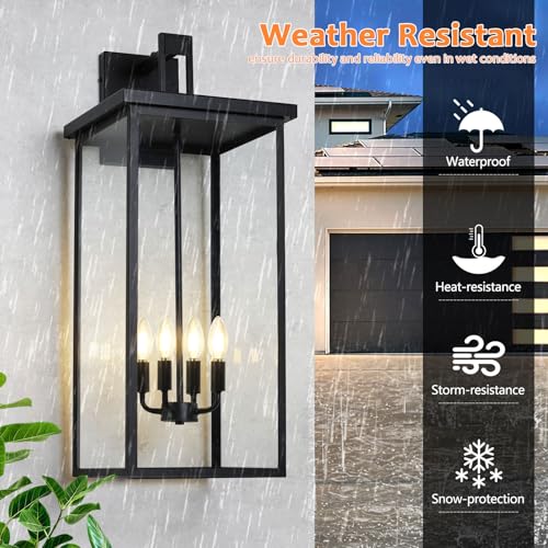 Large Exterior Wall Sconce Sensor Outdoor Lights for House 26'' Waterproof