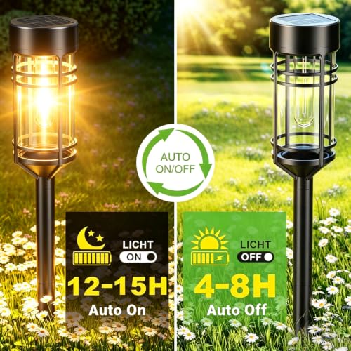 Amzarp 8 Pack Solar Garden Lights