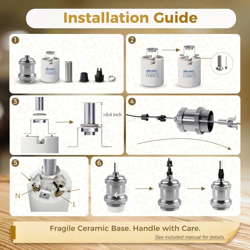 E26 Edison Vintage Lamp Socket for DIY Lighting (4 Count)