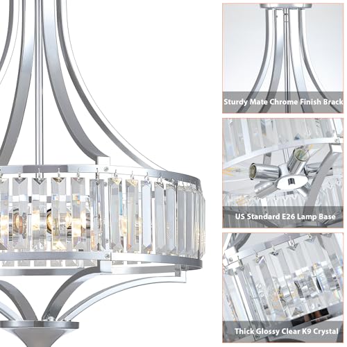 Modern Chrome Crystal Chandelier (5 Count)