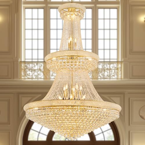 48 Inch Gold Crystal Eiffel Tower Chandelier