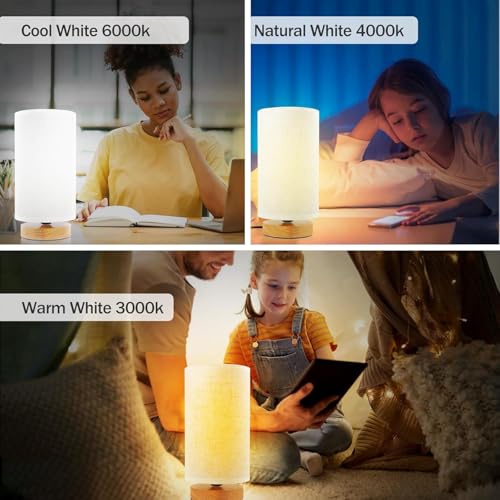 3 Color Adjustable Bedside Table Lamp for Bedroom