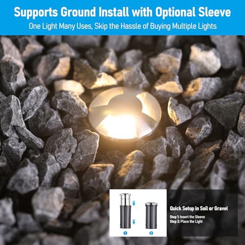 24 Pack 3000K Recessed Low Voltage LED Deck Light (24 Count)