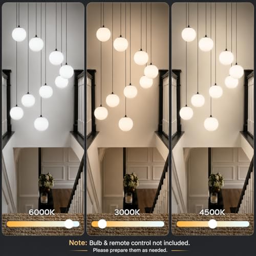 Black Globe High Ceiling Chandelier (Black / 9-Light)