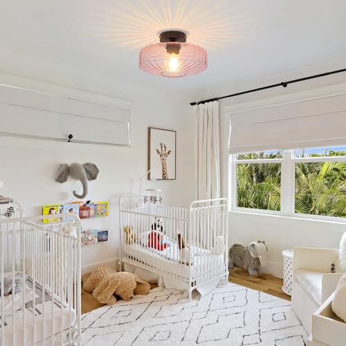 Pink Glass Ceiling Light