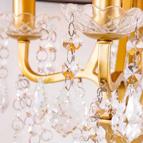 Drum Shade Gold Crystal Table Lamp