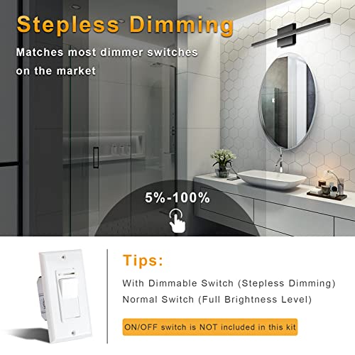 31.5 inch Black Bathroom Vanity Light