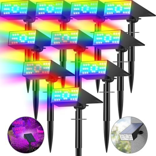 Solar Color Changing RGB Spot Lights Outdoor (10 Count)