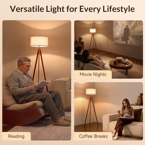 Tripod Floor Lamp Mid Century Modern Standing Lamps for Living Room