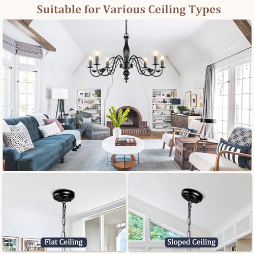 29" Black Farmhouse Chandelier